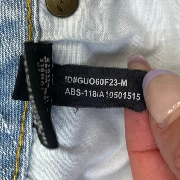 ABS Allen Schwartz Light Wash Denim Shorts Size 29 - Cuffed Hem Summer Essential - Picture 10 of 12